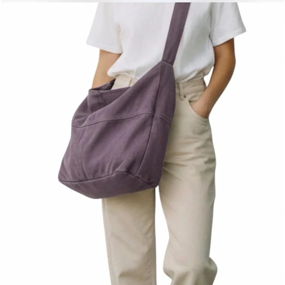 Amazing Unisex Purple Large Capacity Canvas Crossbody Bag - New